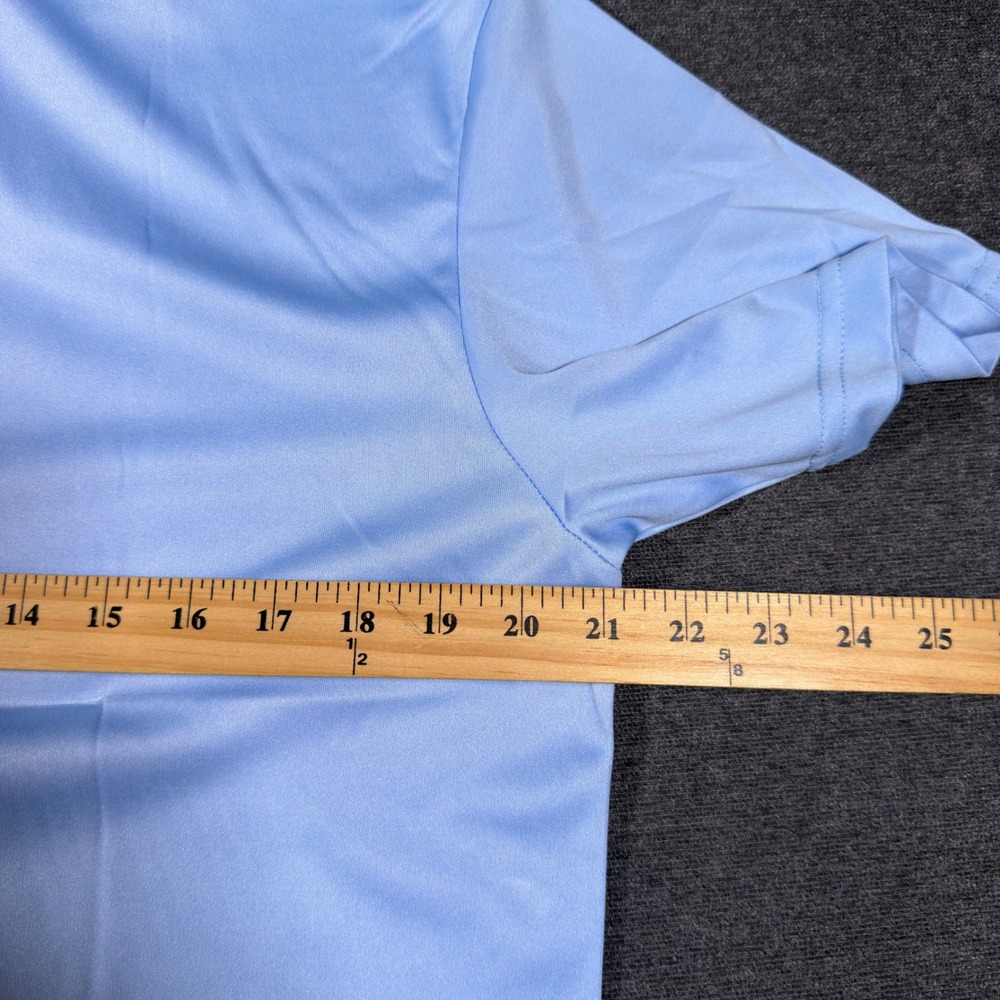 Collars & Co Dress Collar Polo Mens Medium Blue Short Sleeve Performance Shirt - Picture 7 of 8